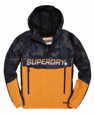 Superdry Core Overhead Cagoule Férfi Kabát Sötétkék/Világos Camo/Narancssárga | WZNEF0975